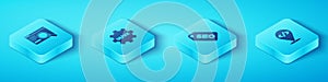 Set Isometric UI or UX design, , Front end development and SEO optimization icon. Vector