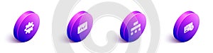 Set Isometric UI or UX design, Website statistic, Site map and icon. Vector