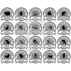 set of italy cities maps labels. Vector illustration decorative design