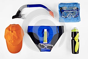 Set of items for diving