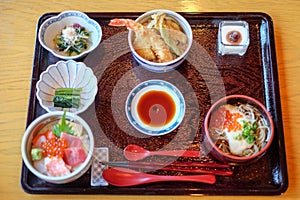 Set of   Japanese food.