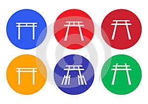 Set of Japanese Shrine icon and symbol, vector