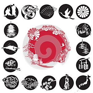 Set of Japanese symbols