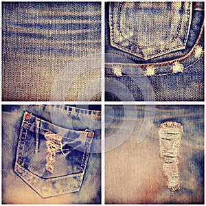 Set jeans texture background