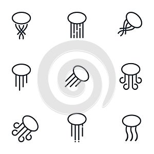 Set of jellyfishs icons.