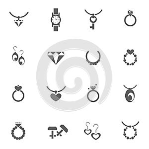 Set of jewelery icons