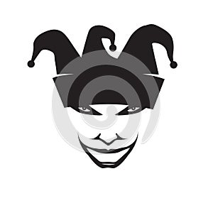Set of jokers head. Jesters. Buffoons. For your design, vectorLaughing joker head for your design, vector