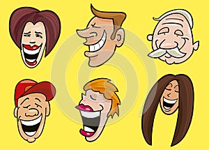 Set of jolly faces