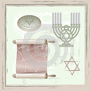 Set of of judaism symbols