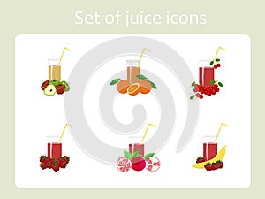 Set of juice painting icons