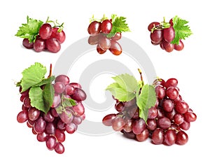 Set with juicy ripe grapes