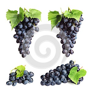 Set with juicy ripe grapes