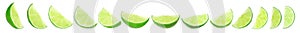 Set of juicy ripe limes on background. Banner design