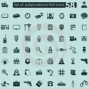 Set of jurisprudence icons photo