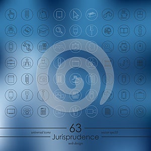 Set of jurisprudence icons photo
