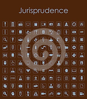 Set of jurisprudence simple icons photo