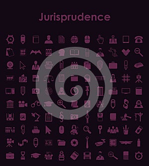 Set of jurisprudence simple icons