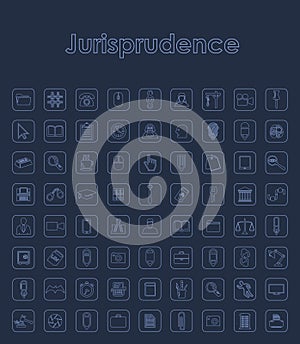 Set of jurisprudence simple icons