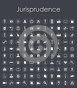 Set of jurisprudence simple icons