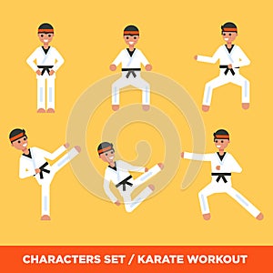 Set of karatee boys characters i photo