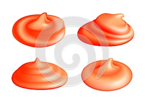 Set of ketchup splash or tomato sauce blobs isolated