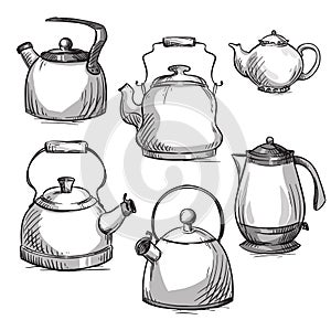 Set of kettles photo