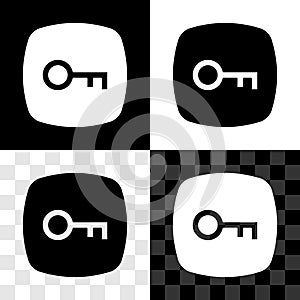 Set Key icon isolated on black and white, transparent background. Vector