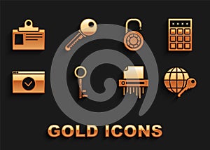 Set Key, Password protection and safety access, Globe key, Paper shredder confidential, Secure your site with HTTPS, SSL