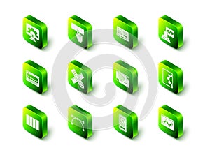Set Keyboard, UI or UX design, Front end development, Web, Website statistic, and Bezier curve icon. Vector