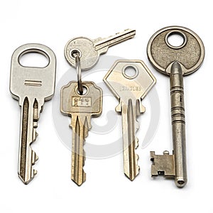Keys set collection isolated on white background