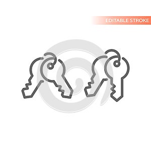 Set of keys on keyring vector icon