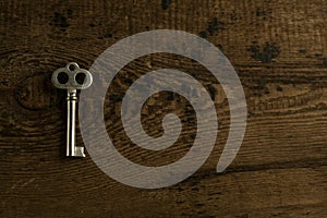 Set of keys on wood background