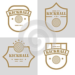 Set of kickball badges design vector logo isolated illustration