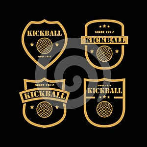 Set of kickball logo badges design vector flat isolated illustration