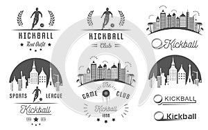 Set of Kickball Logo, Badges and Emblems