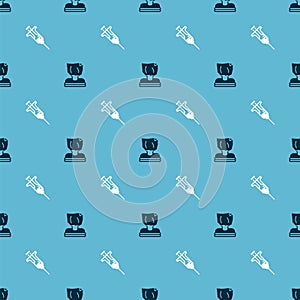 Set Kidnaping and Syringe on seamless pattern. Vector