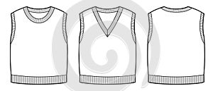 Set of kids knitted vest