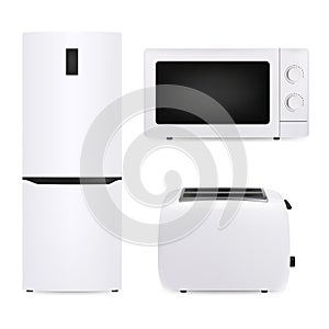 Set kitchen appliances isolated on a white background. Icons collection.