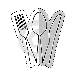 Set kitchen cutlery isolated icon