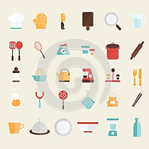Set of kitchen icons
