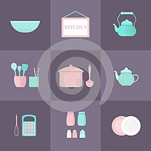 Set of kitchen icons