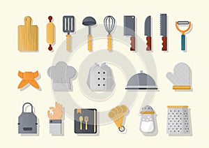 set of kitchen icons. Vector illustration decorative design