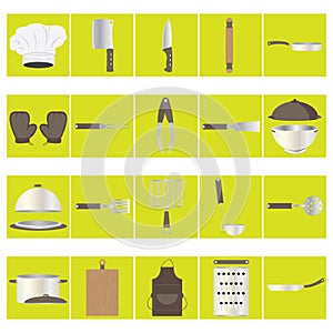 set of kitchen icons. Vector illustration decorative design