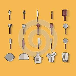 set of kitchen icons. Vector illustration decorative design