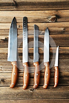 Set of kitchen knifes