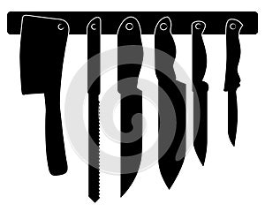 Set of kitchen knifes