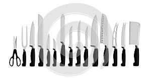 Set kitchen knives