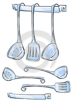 Set kitchen utensils