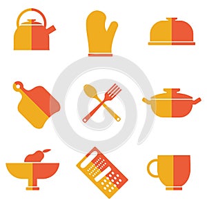 Set of kitchen utensils icons