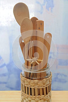 Set of kitchen wooden tools